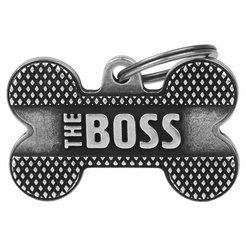 My Family Hundetegn Bronx Sølvfarvet Ben med Teksten The Boss